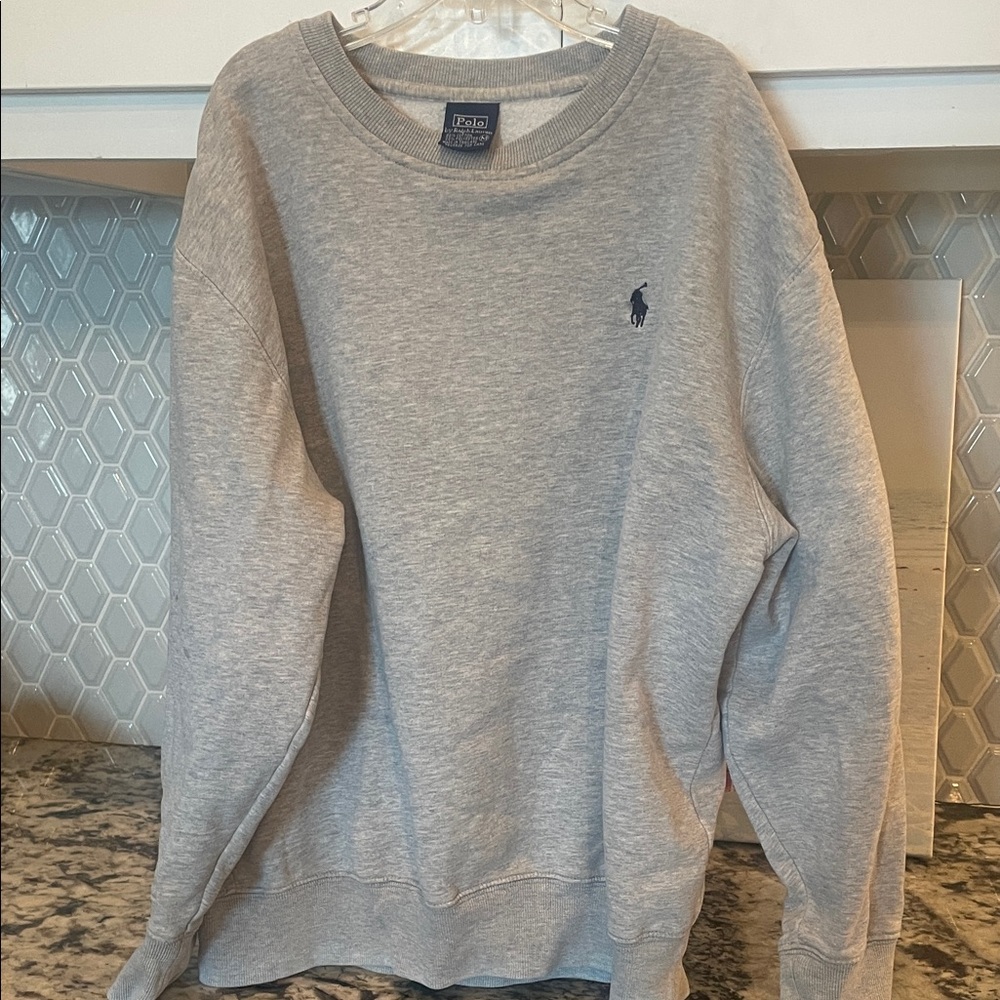 Boys youth         MEDIUM.      Polo by Ralph Lauren Light Gray Crewneck Sweater